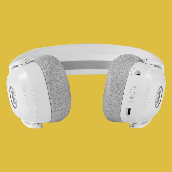 Actual product image Gamiac HS71 - White - 7.1 surround USB Headset, 50mm driver, RGB light, 290g (Cable)