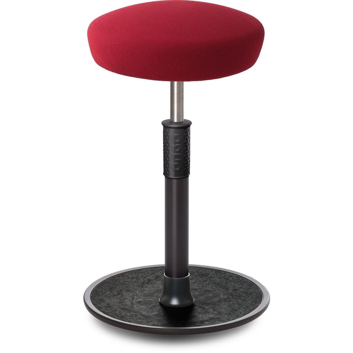 Ongo, Bürostuhl, Sitz- Stehhocker Free Tall Hutsitz Gestrick Dunkelrot schwarz /schwarz