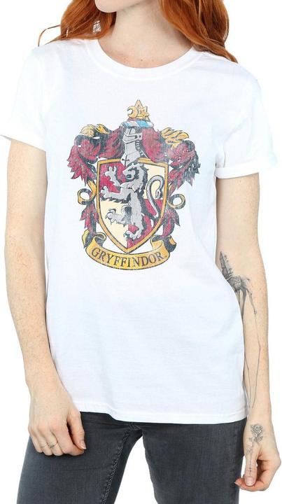 Actual product image Womens/Ladies Gryffindor Distressed Crest Cotton Boyfriend T-Shirt (M)