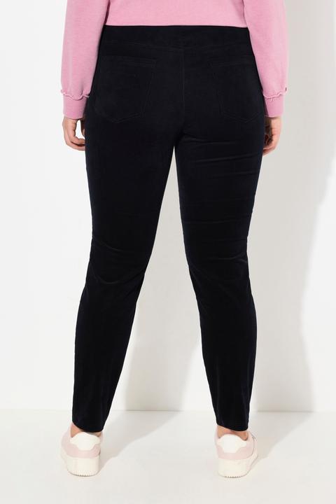 Image du produit Ulla Popken Jegging Sienna en velours côtelé extensible, jambe étroite et ceinture élastique (48)