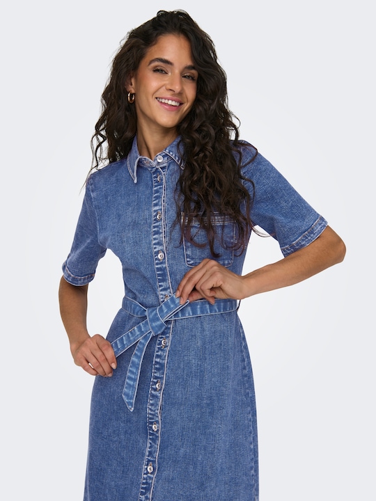 Image du produit Only Coupe ample Col rond Robe courte Robe en jean (XL)