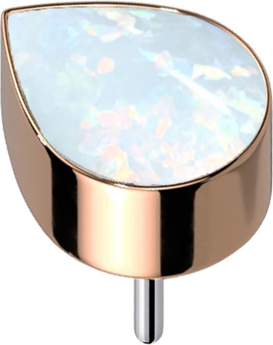 Actual product image Star Piercing Threadless rose gold with white opal drops (without brass, Titanium)