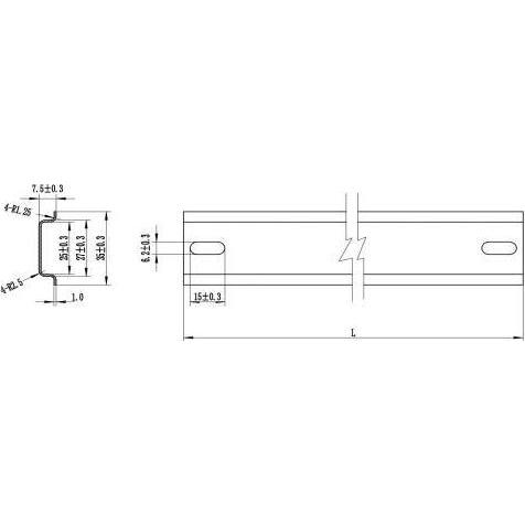 Thumbnail - Delock Hutschiene 35 x 7,5 mm, 100cm aus Stahl, Serverschrank Zubehör, Silber