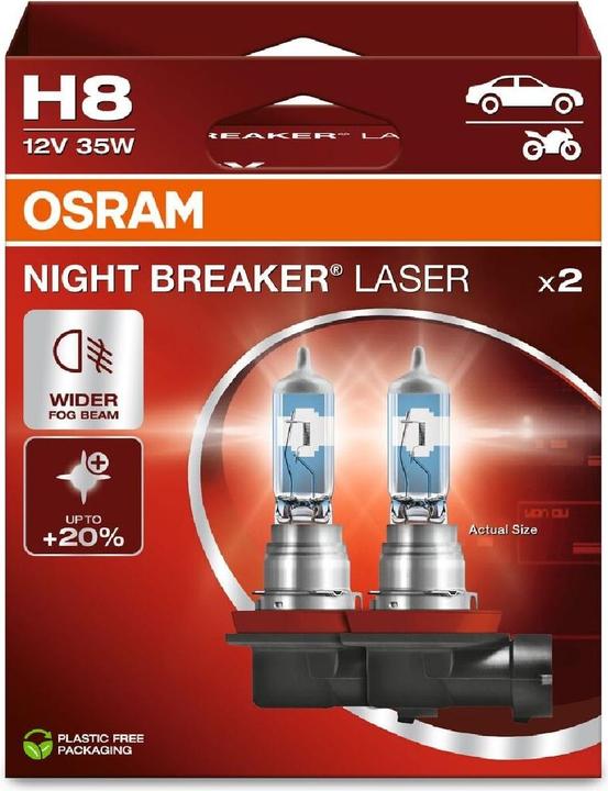 Produktbild Osram 64212NL-2HB Halogen Leuchtmittel Night Breaker® Laser Next Generation H8 3 (H8)