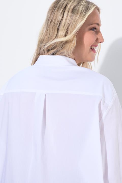 Produktbild Ulla Popken Hemdbluse, Perlmuttknöpfe, oversized, Langarm (50, 52)