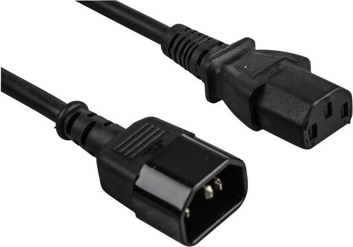 Actual product image RS PRO IEC C13 Socket to IEC C14 Plug Power Cord (0.18 m)