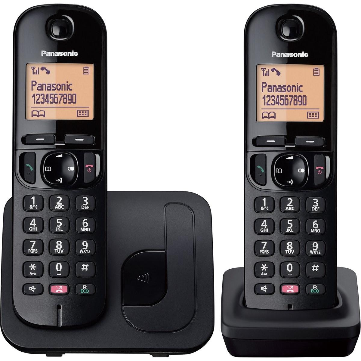 Panasonic DECT KX-TGC252NLB Duo, Telefon, Schwarz