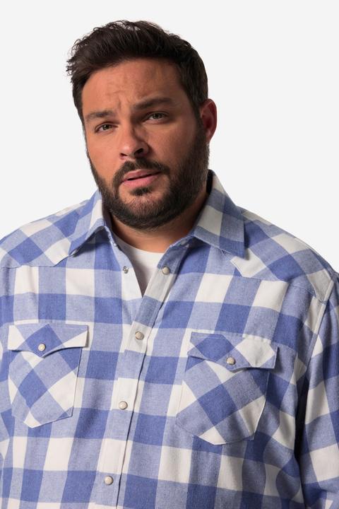 Produktbild John F. Gee Karo-Flanellhemd, Langarm, Kentkragen, Modern Fit (8XL)