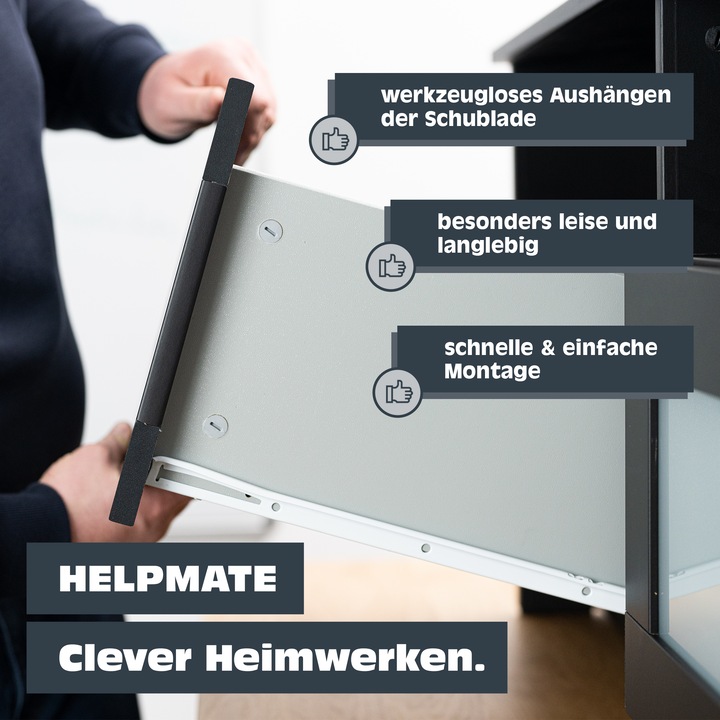 Produktbild Helpmate Rollschubführung 300 mm, Teilauszug, 1 Paar