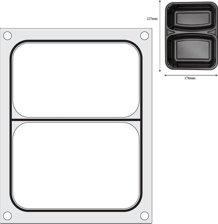Productafbeelding Hendi Matrijs voor sealmachine 2x 178x113 mm