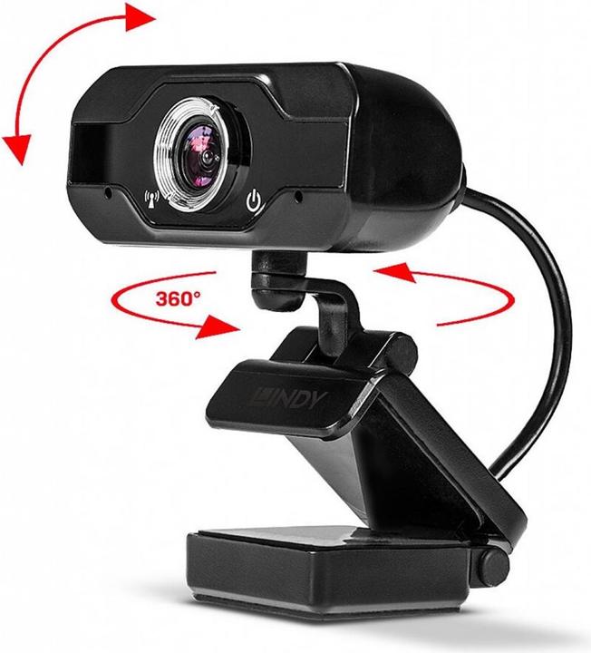 Lindy FHD 1080p Webcam mit Mikrofon Bildwinkel 110° 360° (2 Mpx)