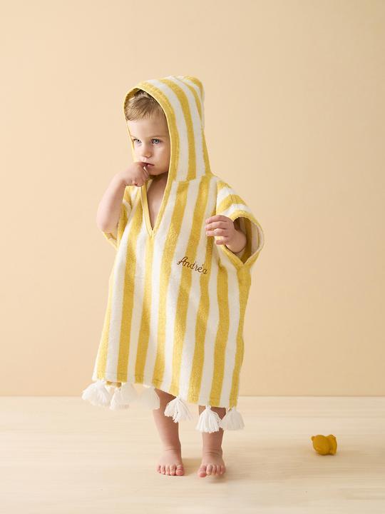 Vertbaudet Baby Girl Poncho Towel Hooded Towel Washcloth CHERRY