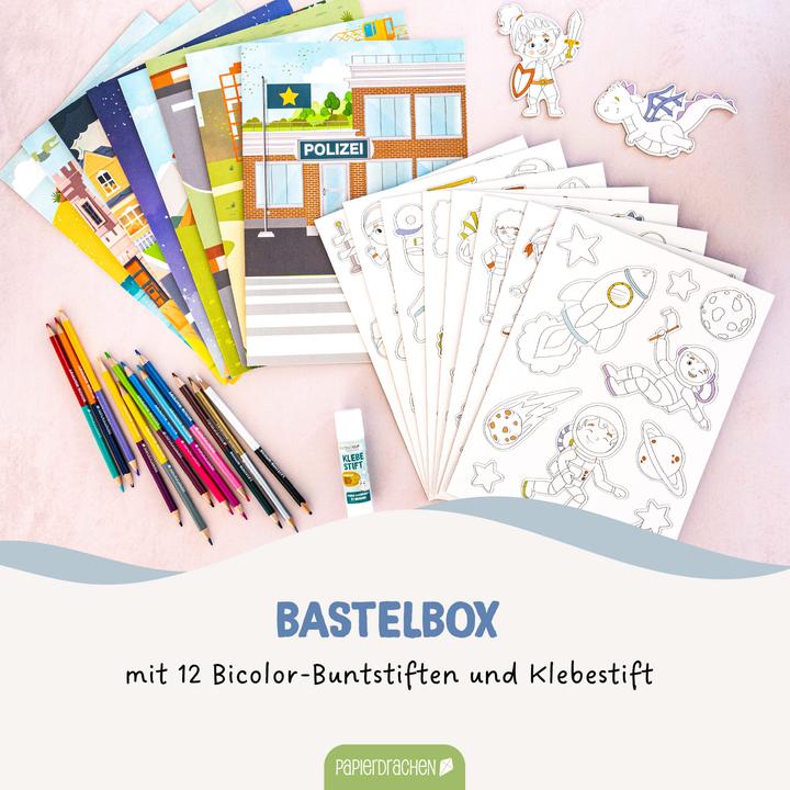 Actual product image Papierdrachen Bastelbox - Abenteuer & Berufe - Set 2