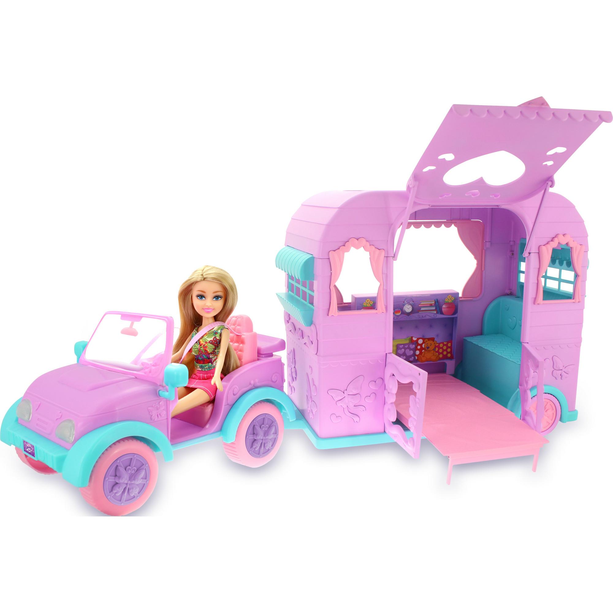 Zuru Sparkle Girlz Puppe mit Jeep und Caravan (100176)
