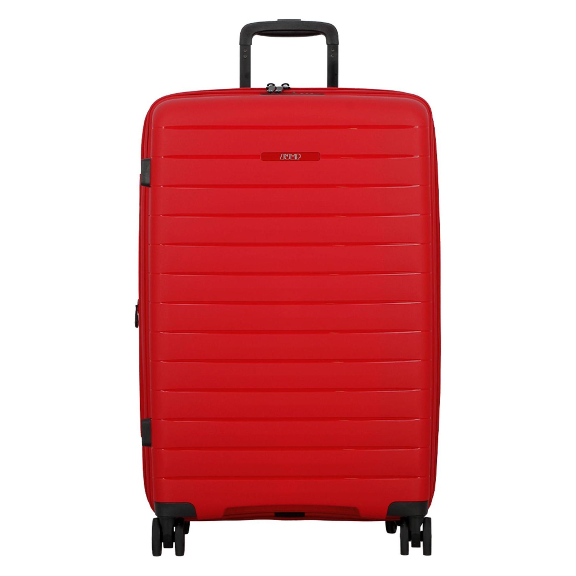Jump, Koffer, Striper 4 Rollen Trolley 68 Cm Mit Dehnfalte, Rot, (64 l)