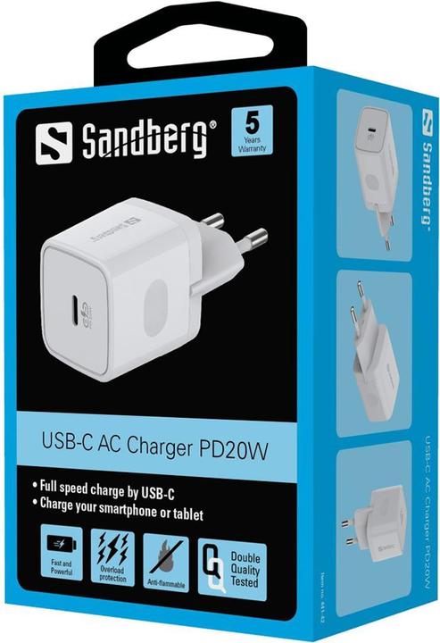 Image du produit Sandberg Bloc d'alimentation 20 watts (20 W, 1 portion)