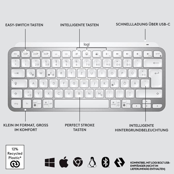 Image du produit Logitech Mx Keys Mini pour Mac (DE, Sans fil)