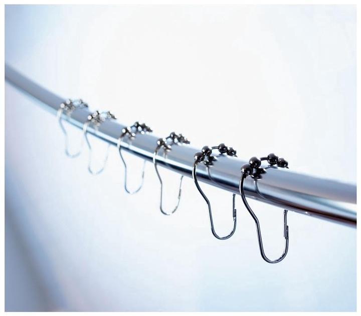 Actual product image Ridder Roller Shower Curtain Hooks Metal (12 PC