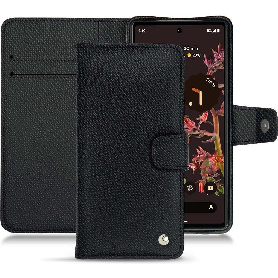 Noreve Lederschutzhülle Wallet (Google Pixel 6), Smartphone Hülle, Schwarz