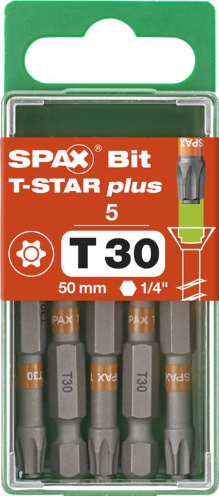 Actual product image Spax BIT T-STAR PLUS T30 50mm S (Hexagon socket TX)
