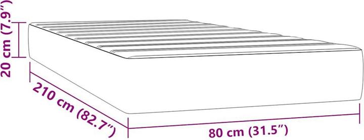 Image du produit vidaXL Taschenfederkernmatratze Dunkelgrau Samt (80 x 210 cm, Noyau de printemps)