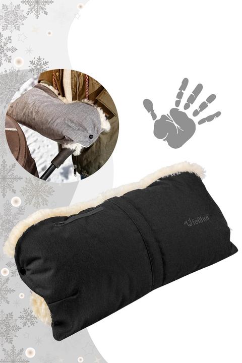 Produktbild Der Fellhof Kinderwagen-Handwärmer aus Lammfell schwarz
