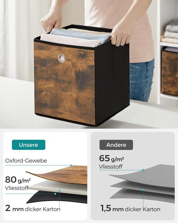 Actual product image Songmics Aufbewahrungsbox Braun/Schwarz
