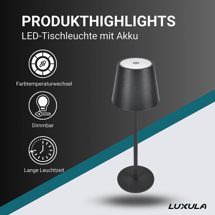 Produktbild Luxula LED-Akku-Tischleuchte (200 lm)