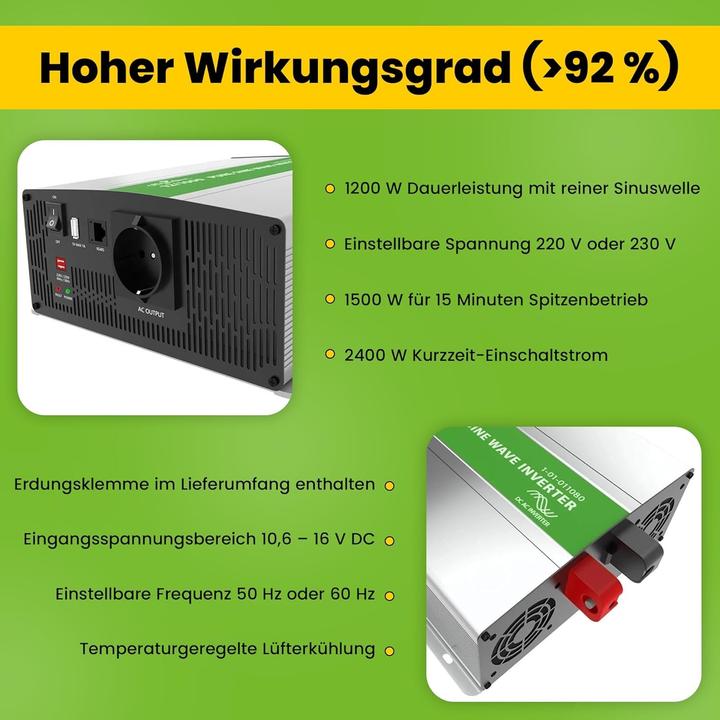 Produktbild Offgridtec PSI Sinus Spannungswandler RS485 1500W 2400W 12V 230V