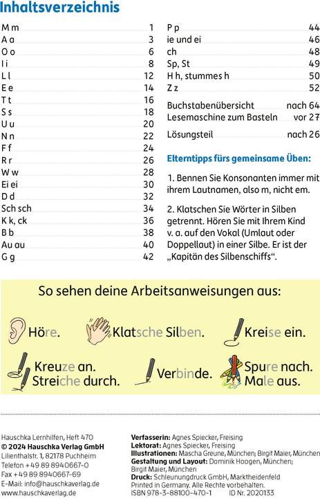 Valori nutrizionali e ingredienti Mein Übungsheft Lesen 1. Klasse: Vom Buchstaben zum Wort (Tedesco, Agnes Spiecker, 2024)