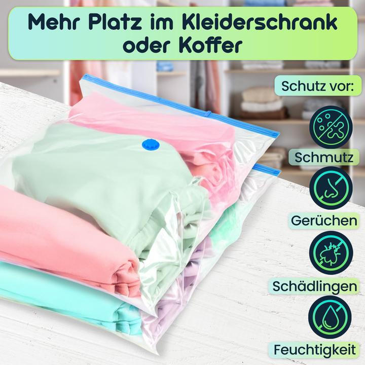 Produktbild Ideoon 3er-Set Vakuum-Beutel zur Kompression per Staubsauger, 80 x 120 cm