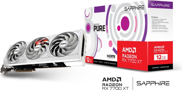Actual product image Sapphire Pure RX 7700 XT (12 GB)