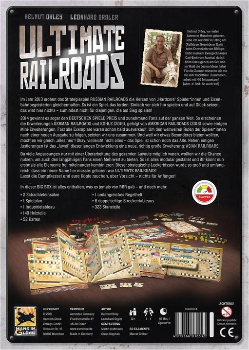 Produktbild Hans im Glück Ultimate Railroads (Deutsch, 2 - 4 Spieler)
