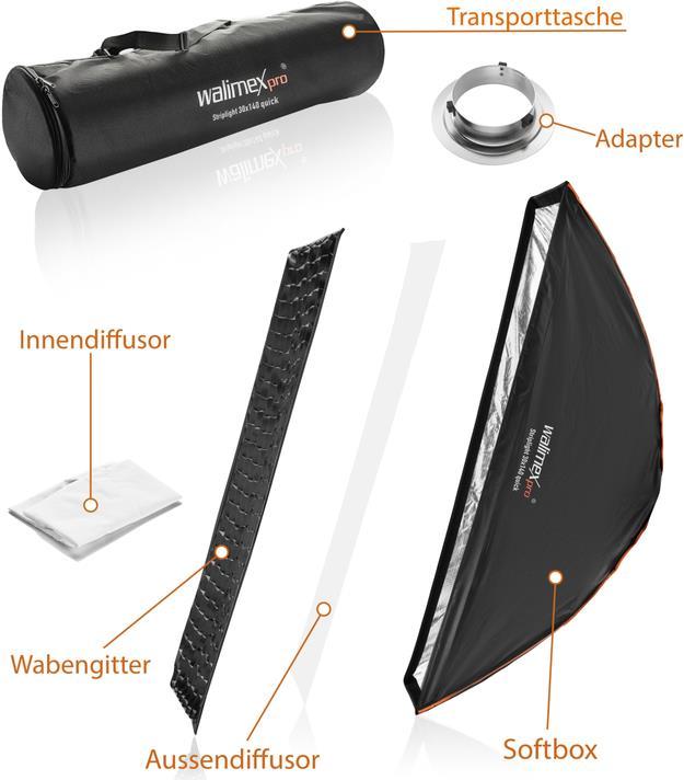 Immagine prodotto Walimex pro pro Studio Line Striplight QA 30x140cm (Soft box)