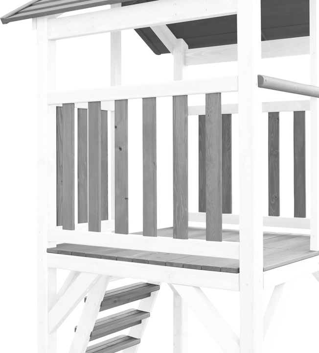 Produktbild Axi Beach Tower Spielturm mit Klettergerüst und Summer Nestschaukel - Graue Rutsche