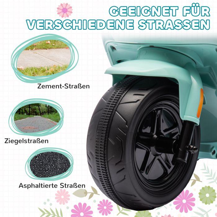 Image du produit Swisshandel24 Kinder Elektro-Motorrad, 6V Kindermotorrad mit Scheinwerfer, Musik, Grün (6 V)