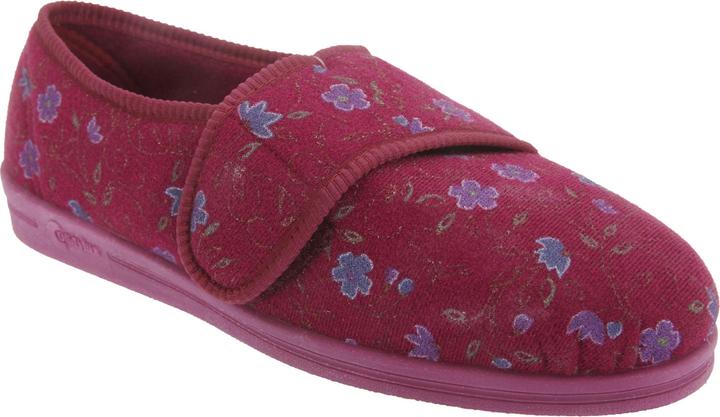 Immagine prodotto Comfylux Sally Slippers Pantofole con modello floreale e cinturino in velcro Extra Wide Fit (38)