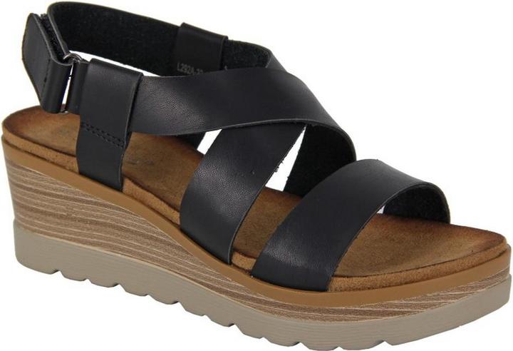 Actual product image Cipriata Womens/Ladies Ola Crossover Touch Fastening Wedge Sandals (36)