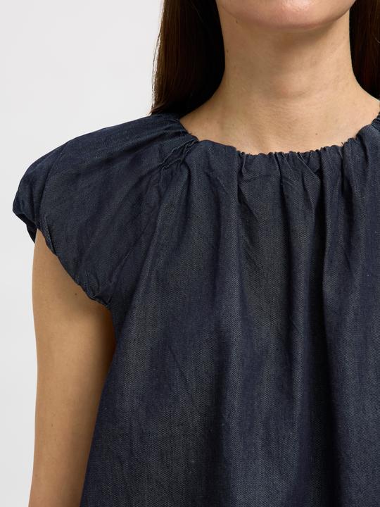 Image du produit Selected Femme Denim Oberteil mit Puffärmeln (34)