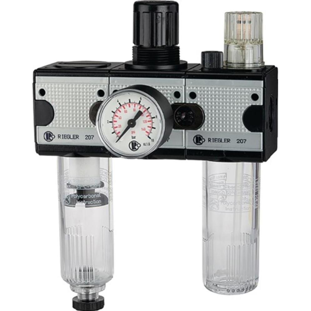Riegler, Zubehör Druckluftwerkzeug, Wartungseinheit MULTIFIX Gewinde G 1/2 ″ halbautomatisch BG II 3000 l/min Breite 200...