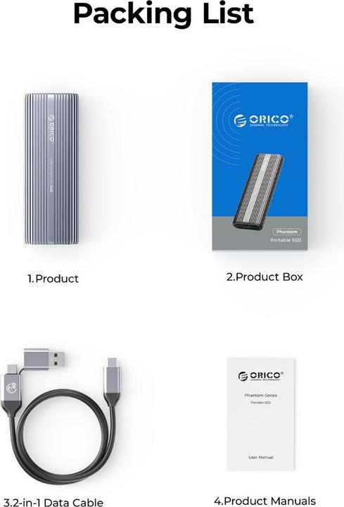 Image du produit Orico 1TB S40 Type-C R3700:W2800 (1 To)