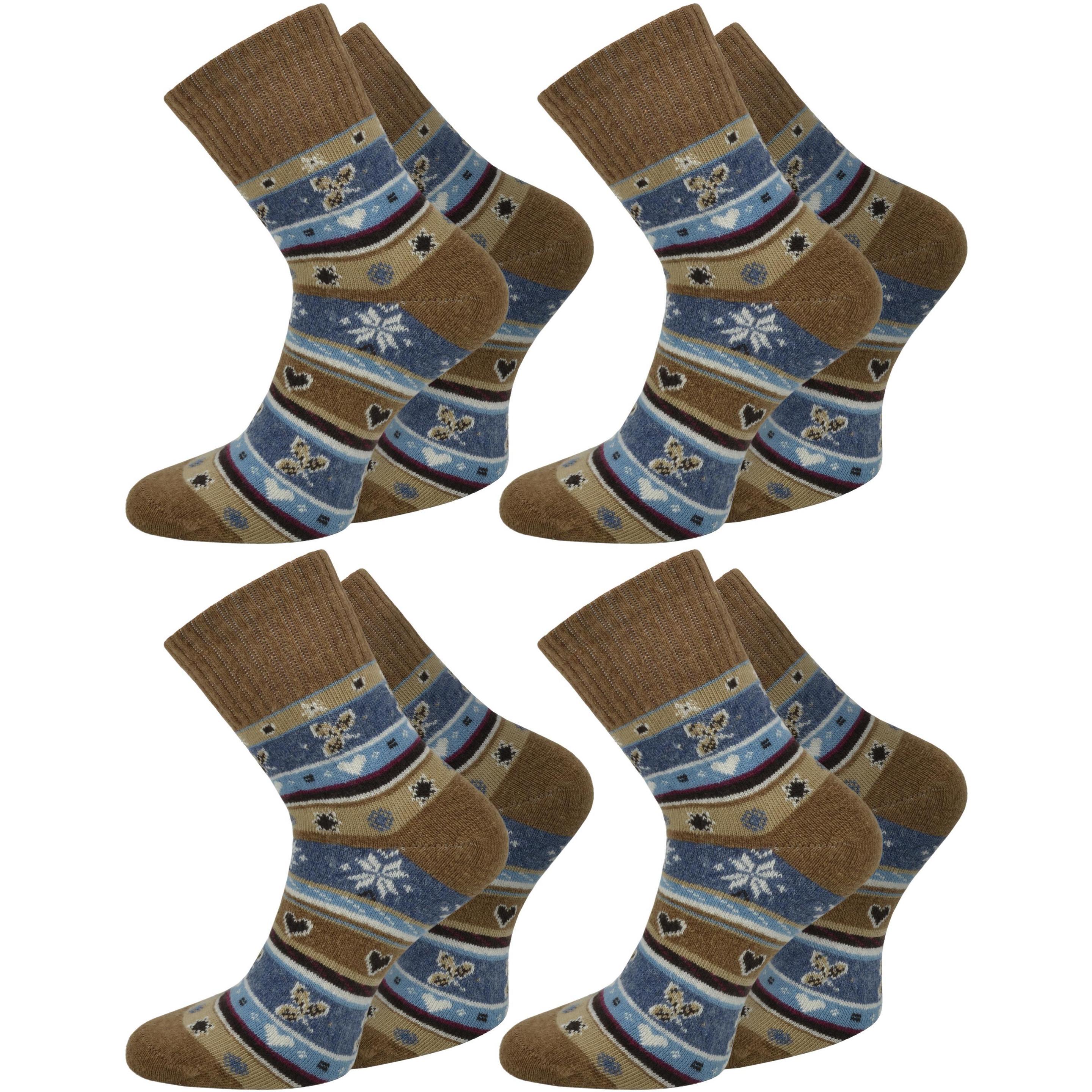 Normani, Herren, Socken, 4 Paar Edelsocken mit Seide und Modal, Braun, (4er Pack, 39 - 42)