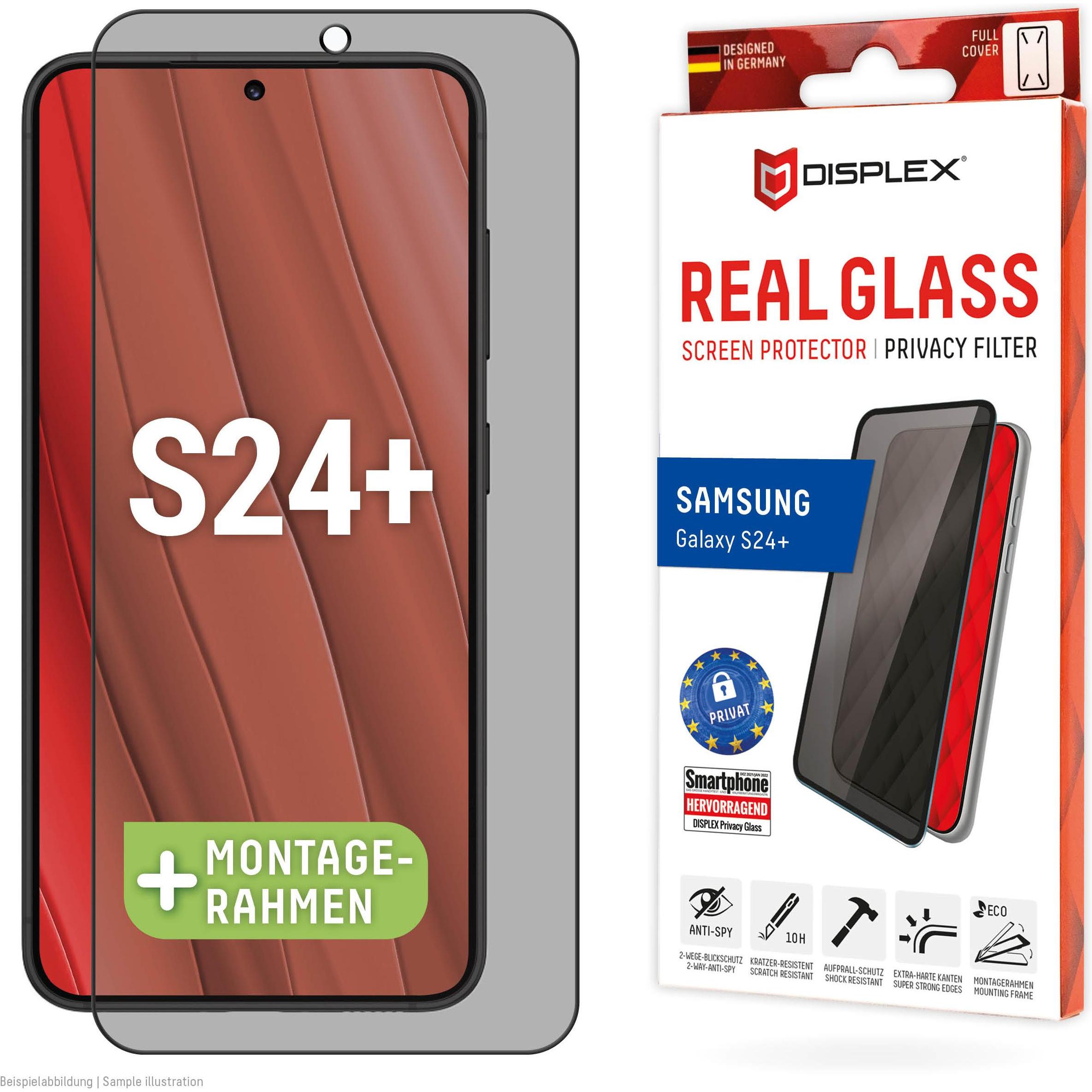 Displex Real Glass, Privacy Full Cover Panzerglas (1 Stück, Samsung Galaxy S24+, Samsung Galaxy S25+), Smartphone Schutz...