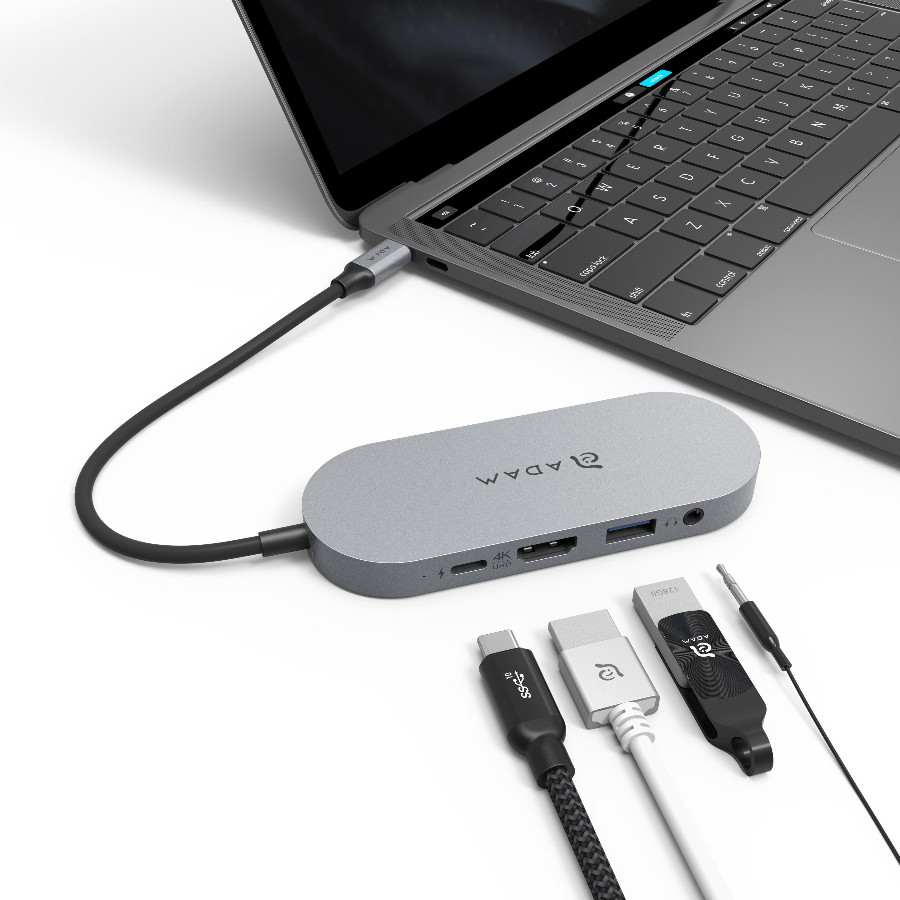 Thumbnail - Adam Elements CASA Hub S (USB-C, 5 Ports), Dockingstation + USB Hub, Grau