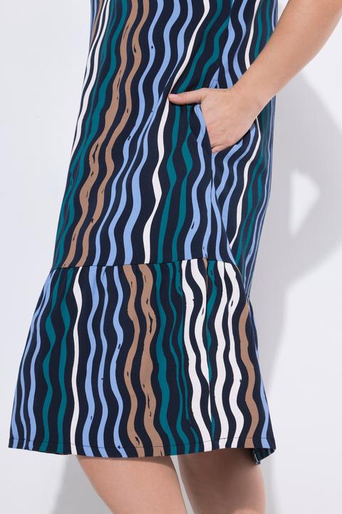 Produktbild Ulla Popken Midikleid, Wellen, V-Ausschnitt, Halbarm (54, 56)