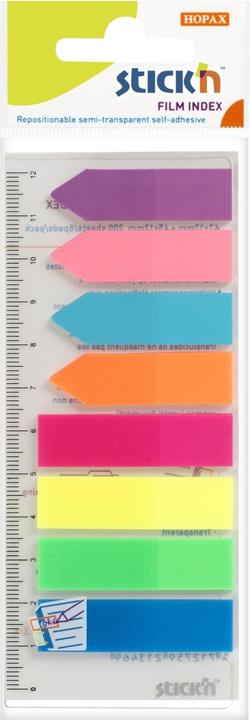 B.N.T. Index Tabs Stick'N 8 ass. Colours 4x50 arrows + 4x50 tabs - (400 pcs.)