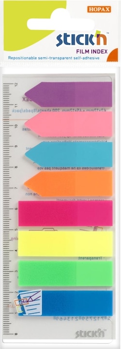 Produktbild B.N.T. Index Tabs Stick'N 8 ass. Farben 4x50 Pfeile + 4x50 Tabs - (400 Stk.)