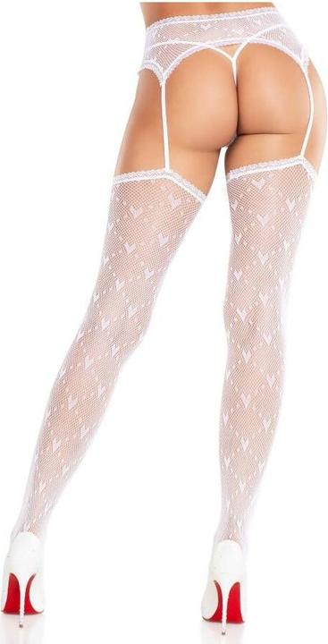 Actual product image Leg Avenue - Heart Stockings With Garters White