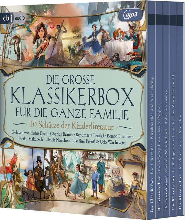 Die grosse Klassikerbox für die ganze Familie (Carlo Collodi, Daniel Defoe, E.T.A. Hoffmann, Frances Hodgson Burnett, Jules Verne, Lewis Carroll, Lyman Frank Baum, Mark Twain, Pamela L. Travers, Robert Louis Stevenson, Duits)