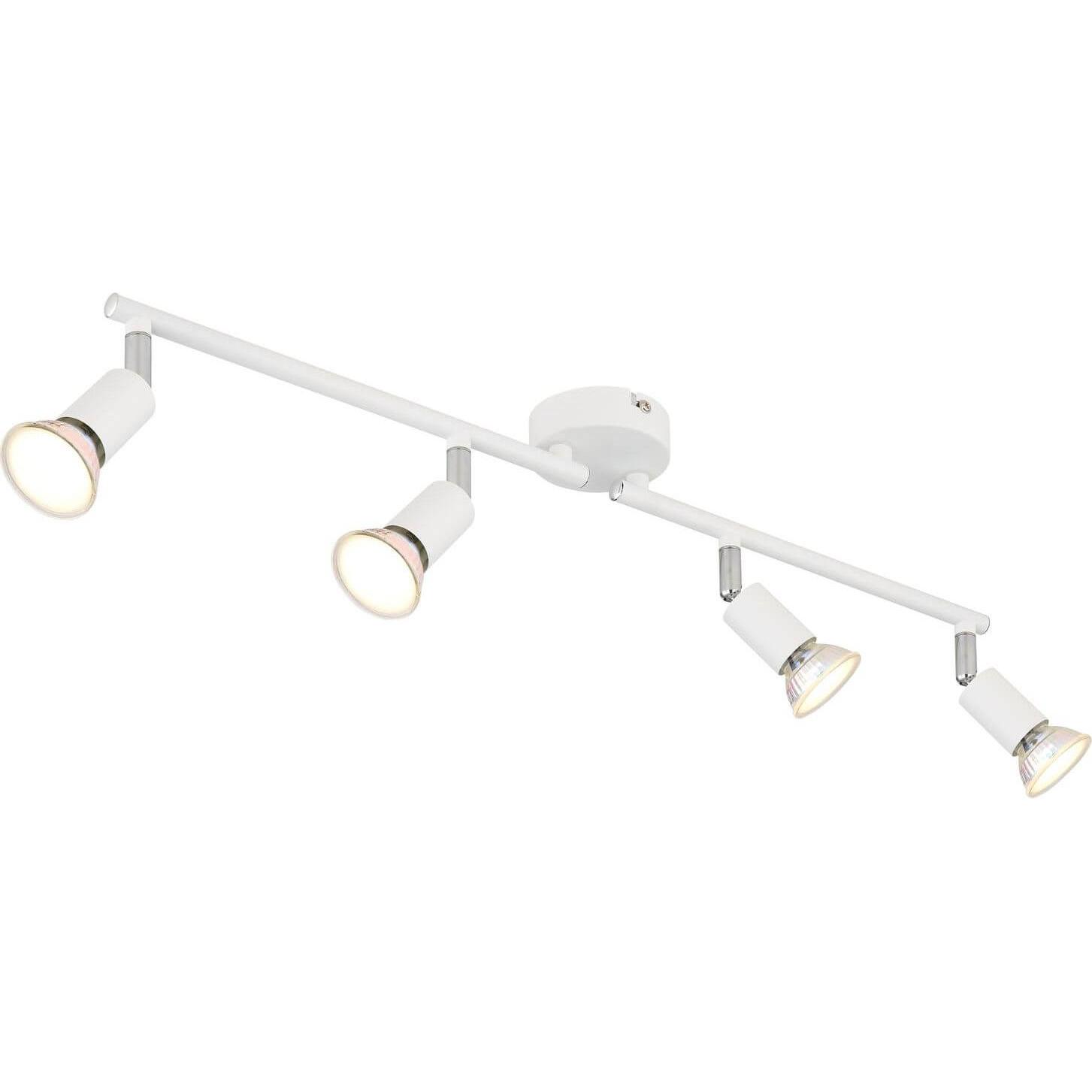 Globo, Wandleuchte + Deckenleuchte, Matrix Strahler 4-fach Weiss Matt, Metall 13cm 57991-4W